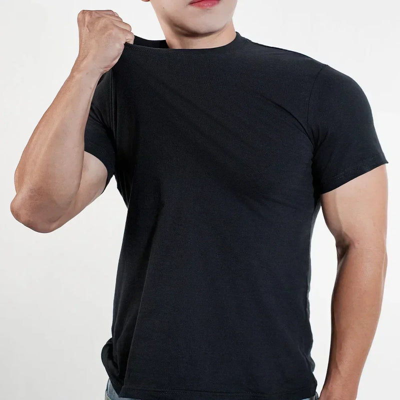Men Women O Neck T-shirt High Qualtity Cotton Tee Solid Color Short Sleeved T Shirts Black White Breathable Clothing Couple Tops