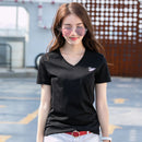 Silk cotton T-shirt women's 80 count double-sided pure cotton short sleeved versatile basic embroidered swan short sleeved shirt