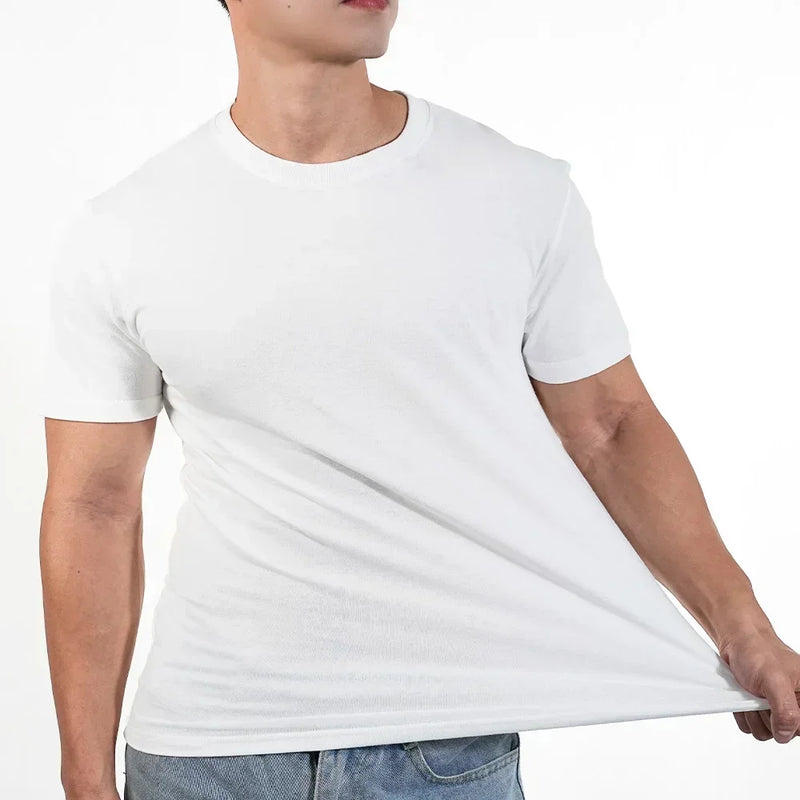 Men Women O Neck T-shirt High Qualtity Cotton Tee Solid Color Short Sleeved T Shirts Black White Breathable Clothing Couple Tops