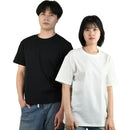 Men Women O Neck T-shirt High Qualtity Cotton Tee Solid Color Short Sleeved T Shirts Black White Breathable Clothing Couple Tops